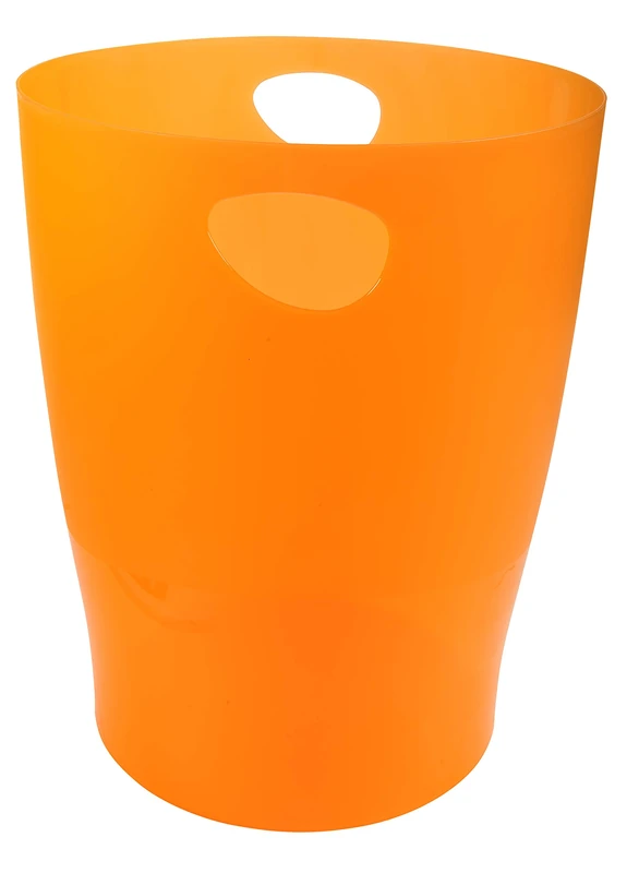 Exacompta - Ref 45352D - Set of 8 paper bins, ECOBIN bins with handles - Volume 15 liters, for office and home office - Dimensions 26.5 x 26.5 x 33.5 cm - translucent tangerine