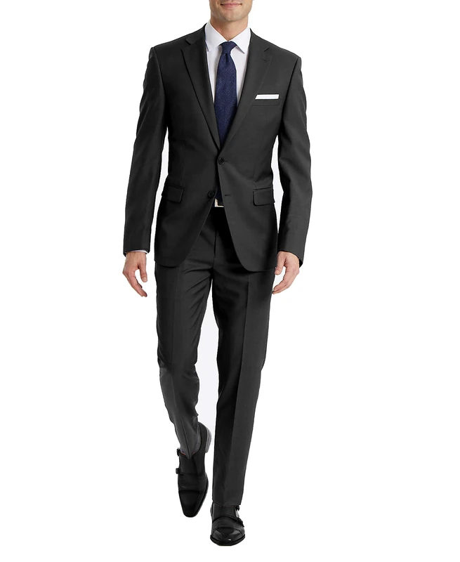 Calvin Klein mensMLBI17NWSlim Fit Stretch Suit Separates - Custom Jacket & Pant Size Selection Solid Long Sleeve Suit Jacket - Gray - 30W x 32L