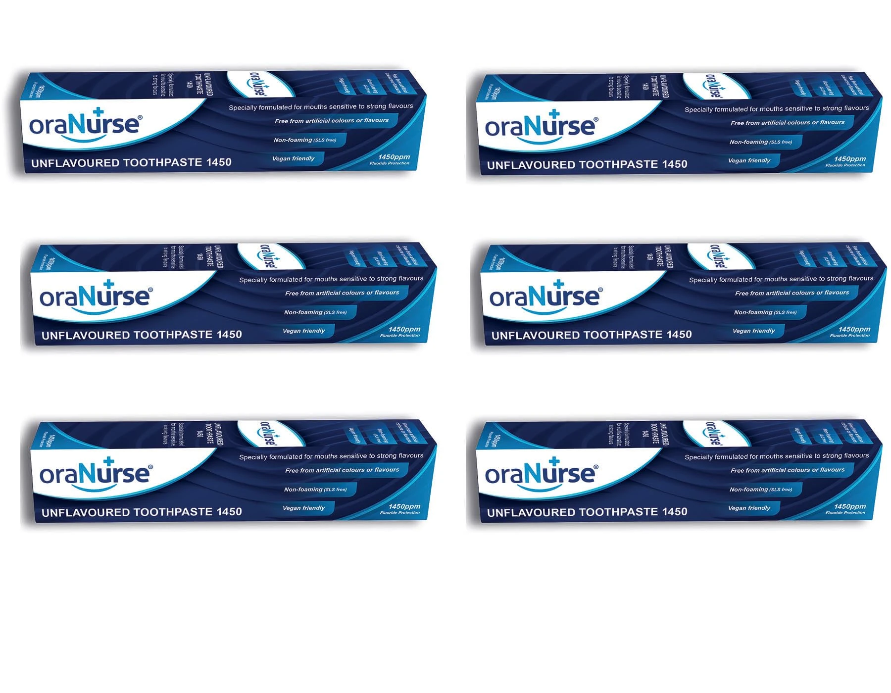 OraNurse Unflavoured Toothpaste 50ml - Pk of 6