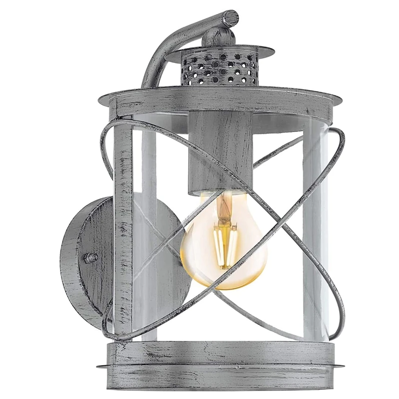 EGLO 94866 E27 Silver-Antique Outdoor Wall Light HILBURN 1