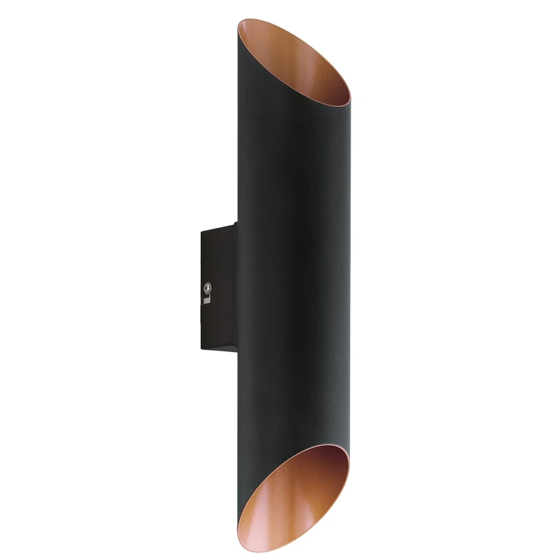 Eglo Agolada LED Up and Down Outdoor Light, Exterior Wall Lamp in Black Galvanized Steel and Copper, IP44