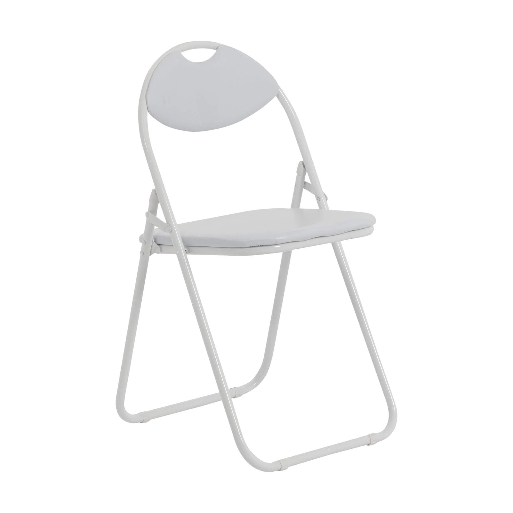 Harbour Housewares White Padded Folding Chairs - Pack of 1 Portable Folding Chairs for Dining, Office, Vanity, Makeup, Study & Home Soft Padded Seating Small Desk Seats