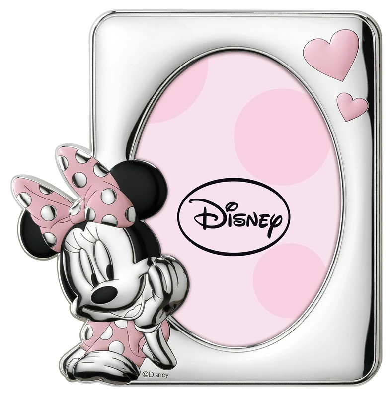 VALENTI & CO. Disney Baby - Minnie Mouse - Silver Table Photo Frame for Baby and Girl