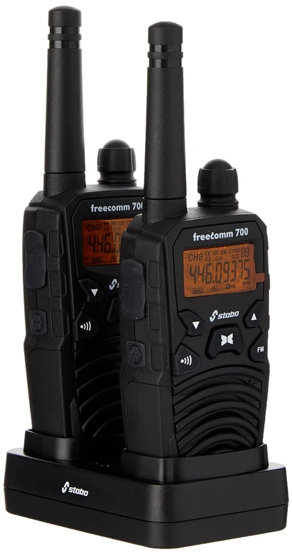 Stabo Elektronik Freecomm PMR-446 Radio Mobile Phone up to 10 km Range 700 Set Black