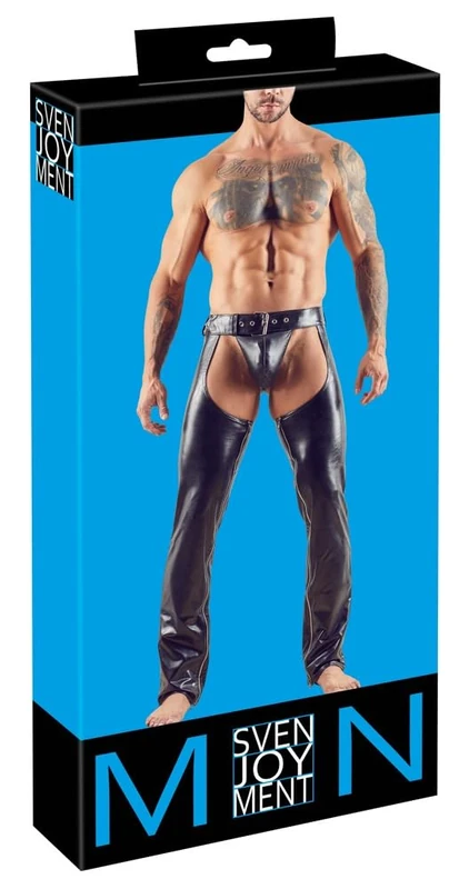 Imit. Leath. Chaps Men XXL Black - Image 1