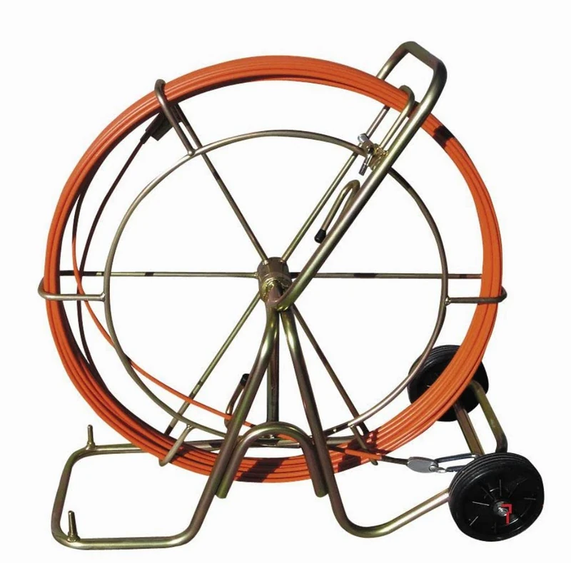 ATM 770960 - Guía pasahilos fibra de vídrio autoenergética con contenedor de Ø 900 mm con ruedas (Largo 60 m; Ø 9 mm)