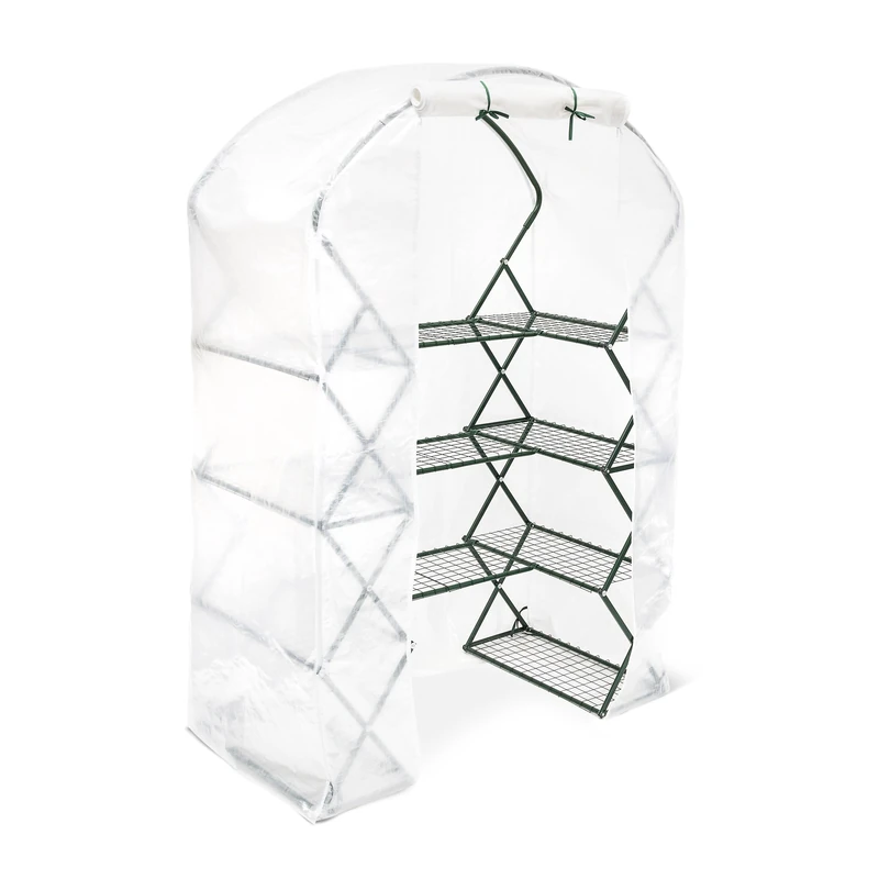 Relaxdays TAMARA Large Foldable Folding Greenhouse Tomato House for Tomatoes and Flowers Greenhouse w 11 Shelves and 4 Floors Tomato Greenhouse as Cold Frame and Tomato Tent w UV Protection, Green