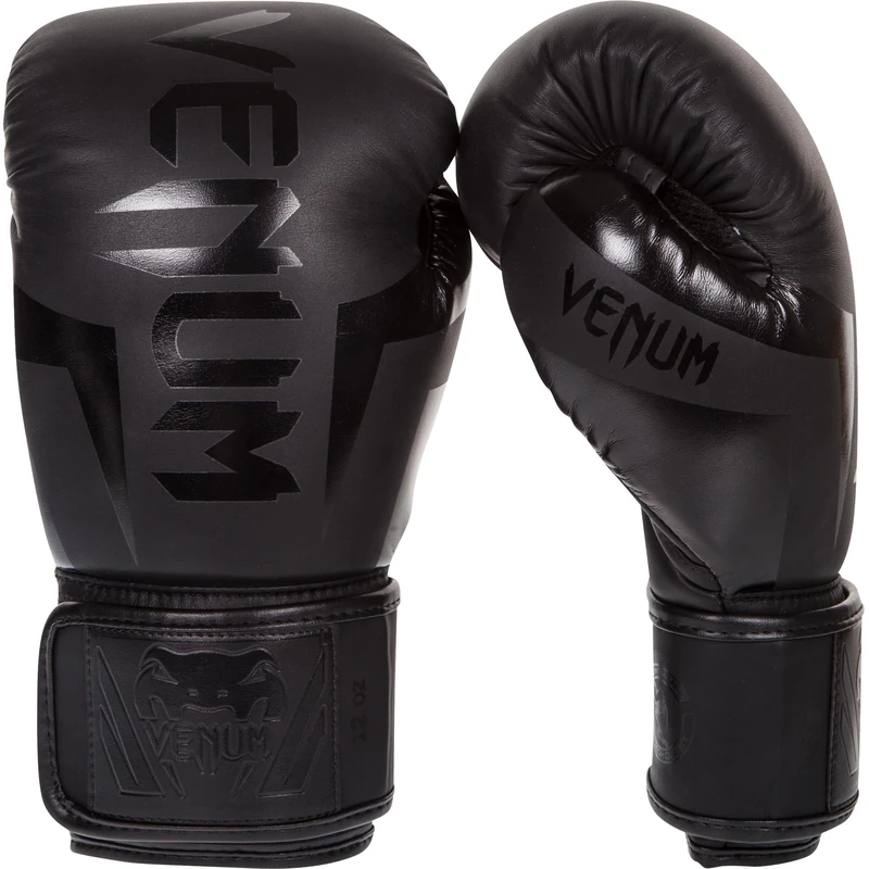 Venum Elite Adults Boxing Gloves, Matte/Black, 8 Oz