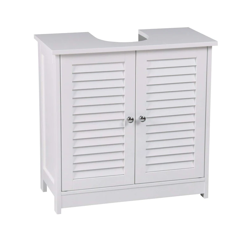 Aspect BR108 OSLO BATHROOM STORAGE UNDER SINK CABINET-WHITE, Engineered Wood, 60x30x60cm