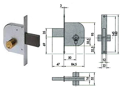 Cisa 48275 42010-50-0 GATE Lock Fixed Cylinder