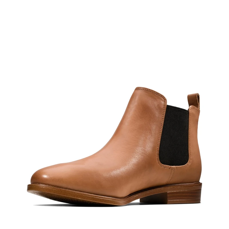 Clarks Women's Taylor Shine Chelsea Boots, Brown Tan Leather, 4.5 UK