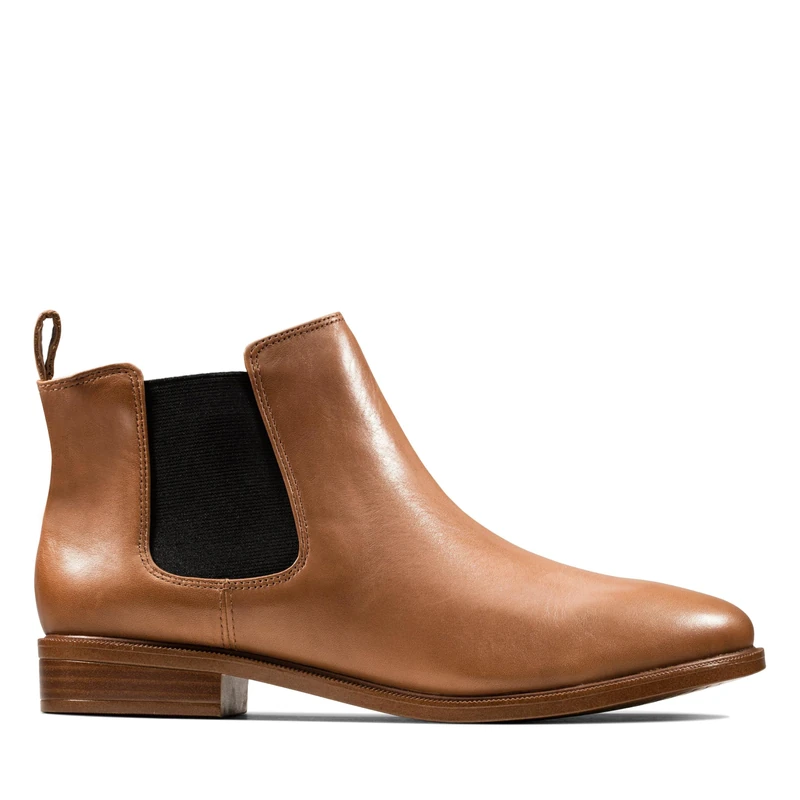 Clarks Women's Taylor Shine Chelsea Boots, Brown Tan Leather, 6.5 UK