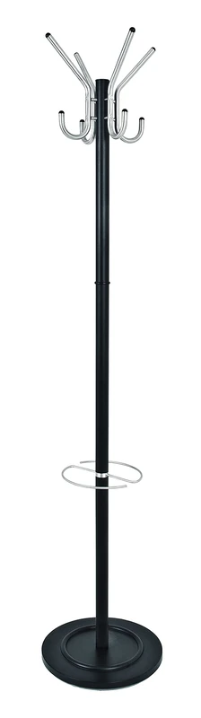 HAKU Möbel Hall-Tree Stainless Steel, Black, Stainless Steel, Metal - Size: H 182 cm X Ø 36 cm, Style: Modern