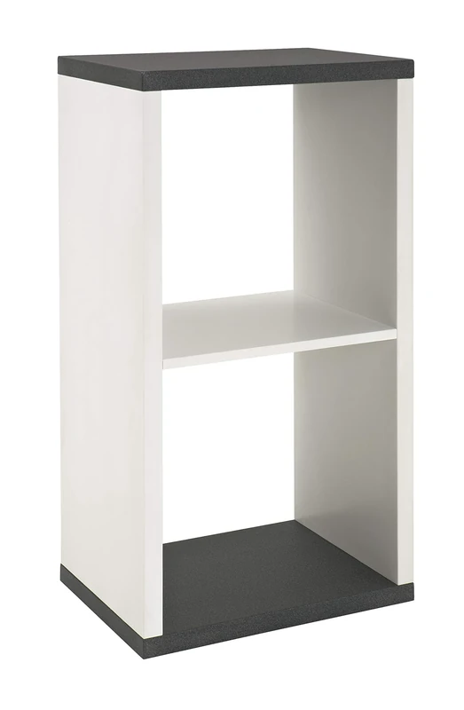 HAKU Möbel Rack Granite Finish, White, Mdf - Size: W 43 cm X H 84 cm X D 30 cm, Style: Modern