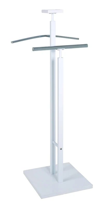 HAKU Möbel Men'S Valet Chrome, White, Mdf, Metal - Size: W 33 cm X H 109 cm X D 33 cm, Style: Modern