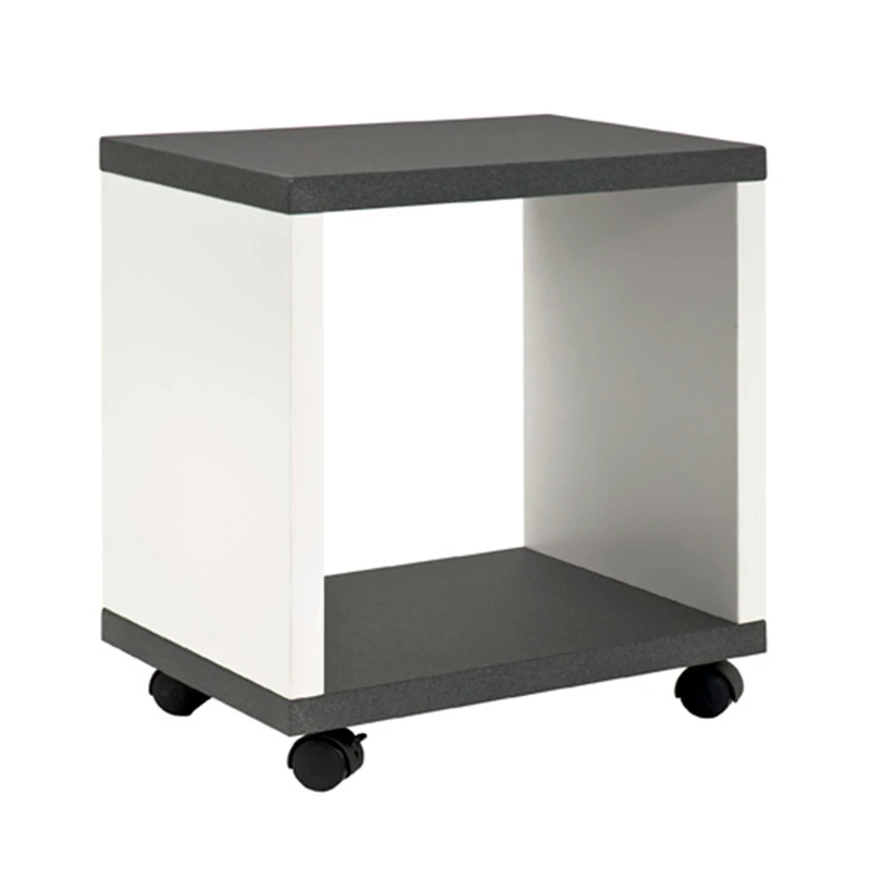 HAKU Möbel Trolley Granite Finish, White, Mdf - Size: W 43 cm X H 48 cm X D 30 cm, Style: Modern