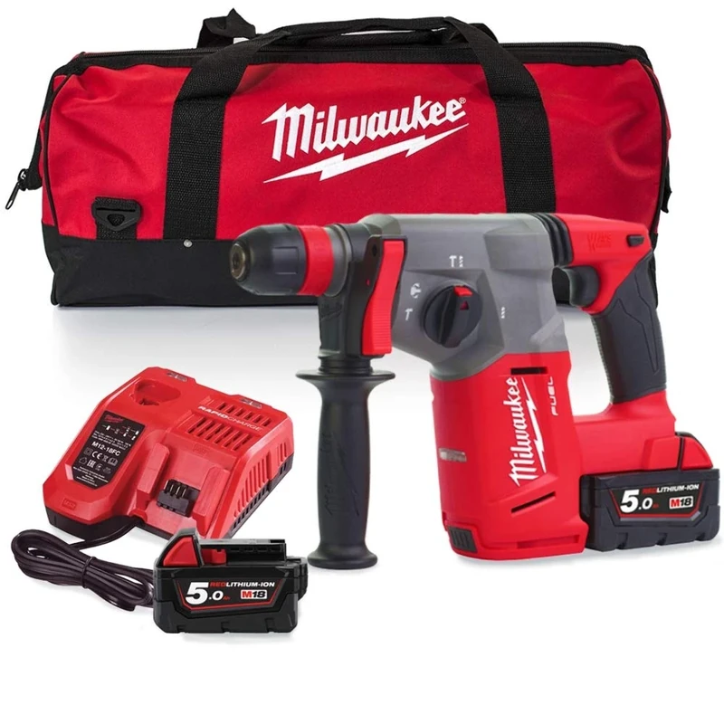 Milwaukee M18CHX-502X M18 Fuel SDS+ Hammer (2 x 5.0Ah Batteries, Charger, BMC) New
