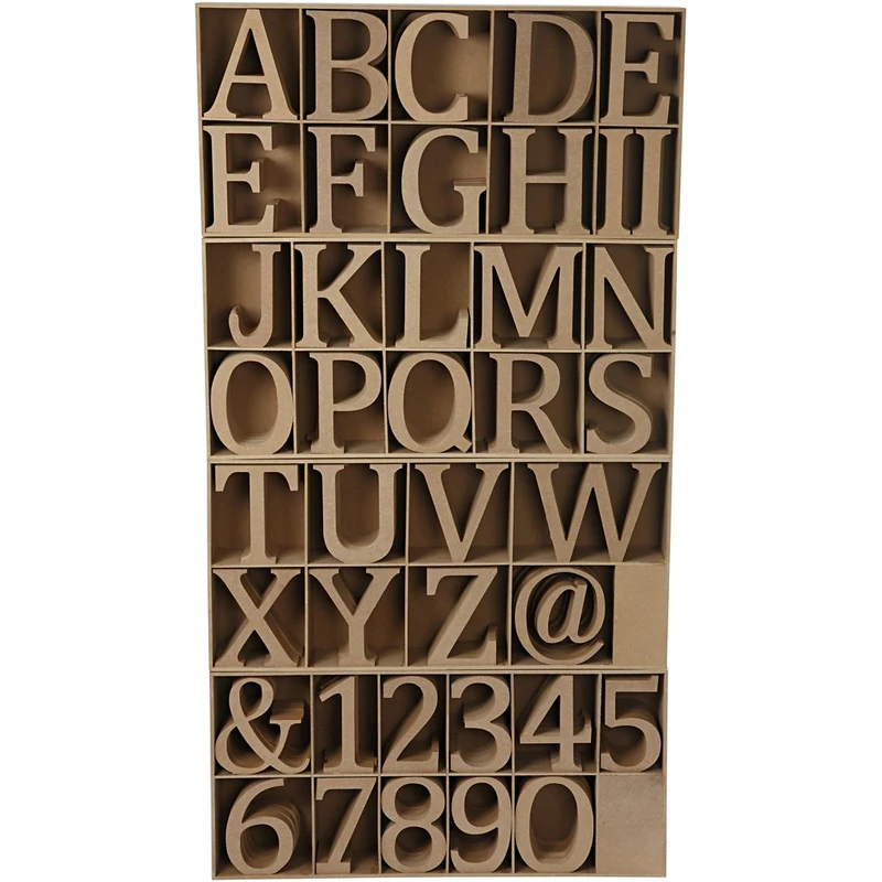 Wooden Letters, numbers and signs, H: 13 cm, MDF, including free wooden display, 160asstd