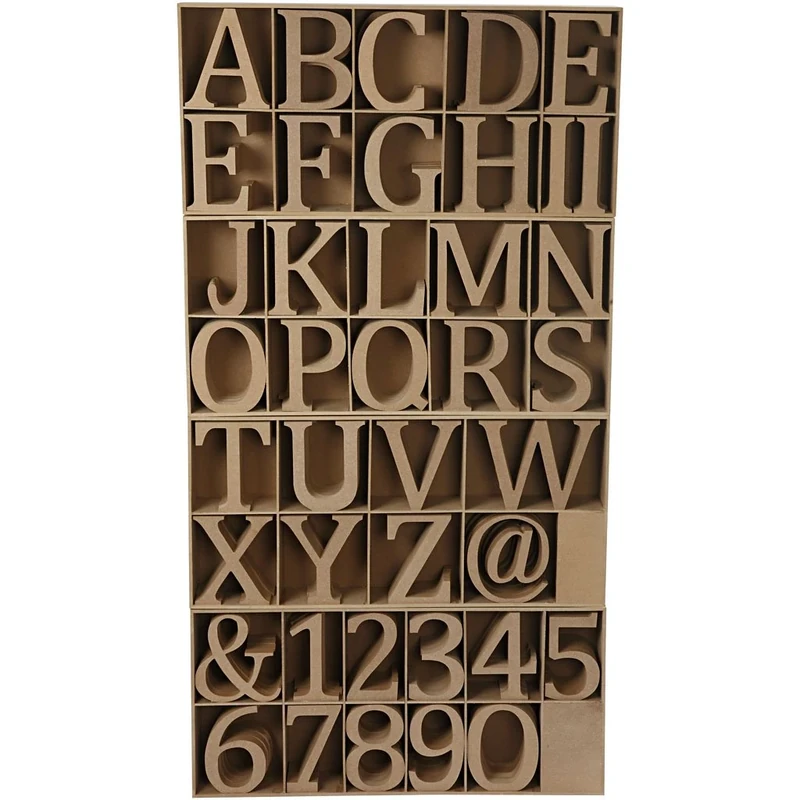 Wooden Letters, numbers and signs, H: 8 cm, MDF, including free wooden display, 240 asstd