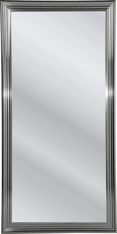 Kare Design Mirror Frame Eve, Silver, Modern, 180x90cm, Wall Mirror, Makeup Mirror, Framed Mirror for Bathroom, Floor, Living Room, Dressing Table