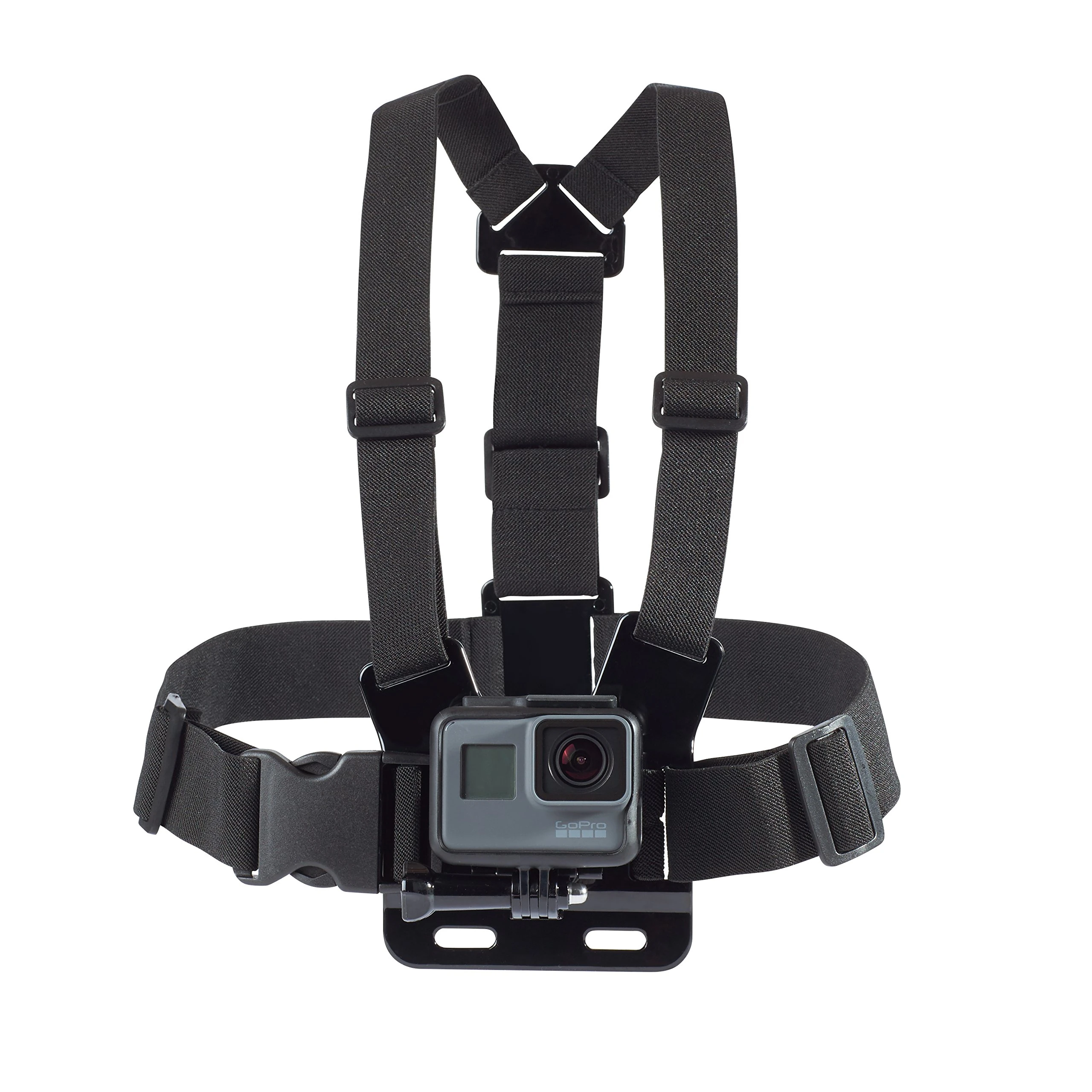 Amazon Basics Adjustable Chest Mount Harness for GoPro and Action Cameras, Lightweight & Comfortable, Black