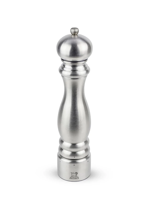 PEUGEOT - Paris Chef u'Select 30 cm Pepper Mill + Pepper Included - Made of Stainless Steel - 6 Predefined Grind Settings - Made in France - Stainless Steel Colour
