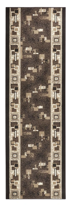 Hanse Home Cube Rug Runner 80 x 250 cm - Carpet Runner Soft Short Pile Rug Retro Vintage Design Runner for Hallway, Bedroom, Children's Room, Bathroom, Living Room, Kitchen Decorative Runner - Brown
