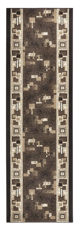 Hanse Home Cube Rug Runner 80 x 350 cm - Carpet Runner Soft Short Pile Rug Retro Vintage Design Runner for Hallway, Bedroom, Children's Room, Bathroom, Living Room, Kitchen Decorative Runner - Brown