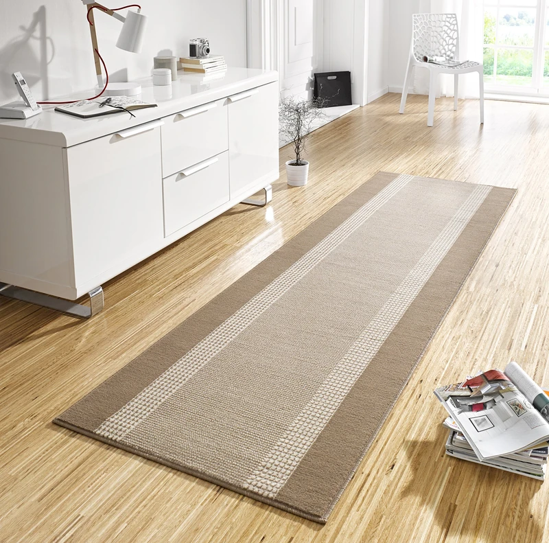 Hanse Home Carpet Runner Band 80 x 300 cm Soft Short Pile Modern Design Runner for Hallway, Bedroom, Children's Room, Bathroom, Living Room, Kitchen Decorative Runner – Beige Cream