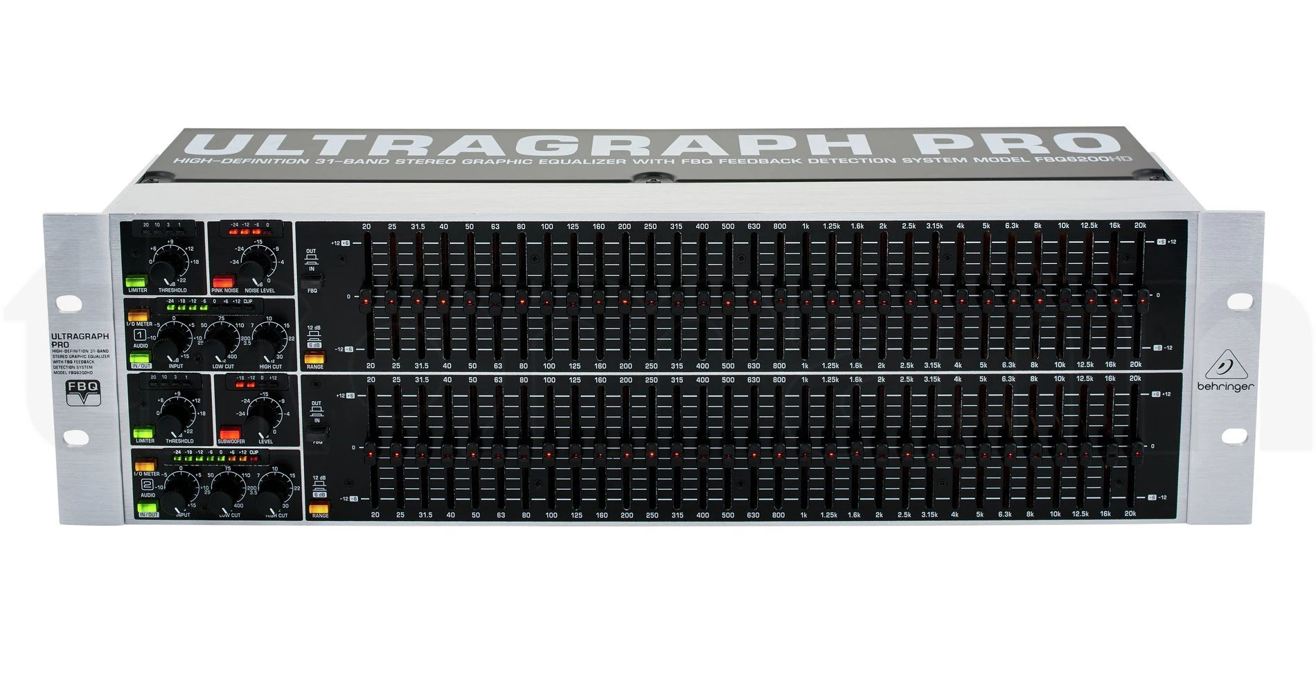 Behringer ULTRAGRAPH PRO FBQ6200HD High-Definition 31-Band Stereo Graphic Equalizer with FBQ Feedback Detection System