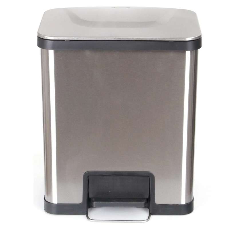 Kitchen Move BAT-42LU SS Poubelle à pédale 42L haut de gamme Garantie 2 ans, Inoxydable, Acier Brossé, 42x28x51,8 cm - Image 1