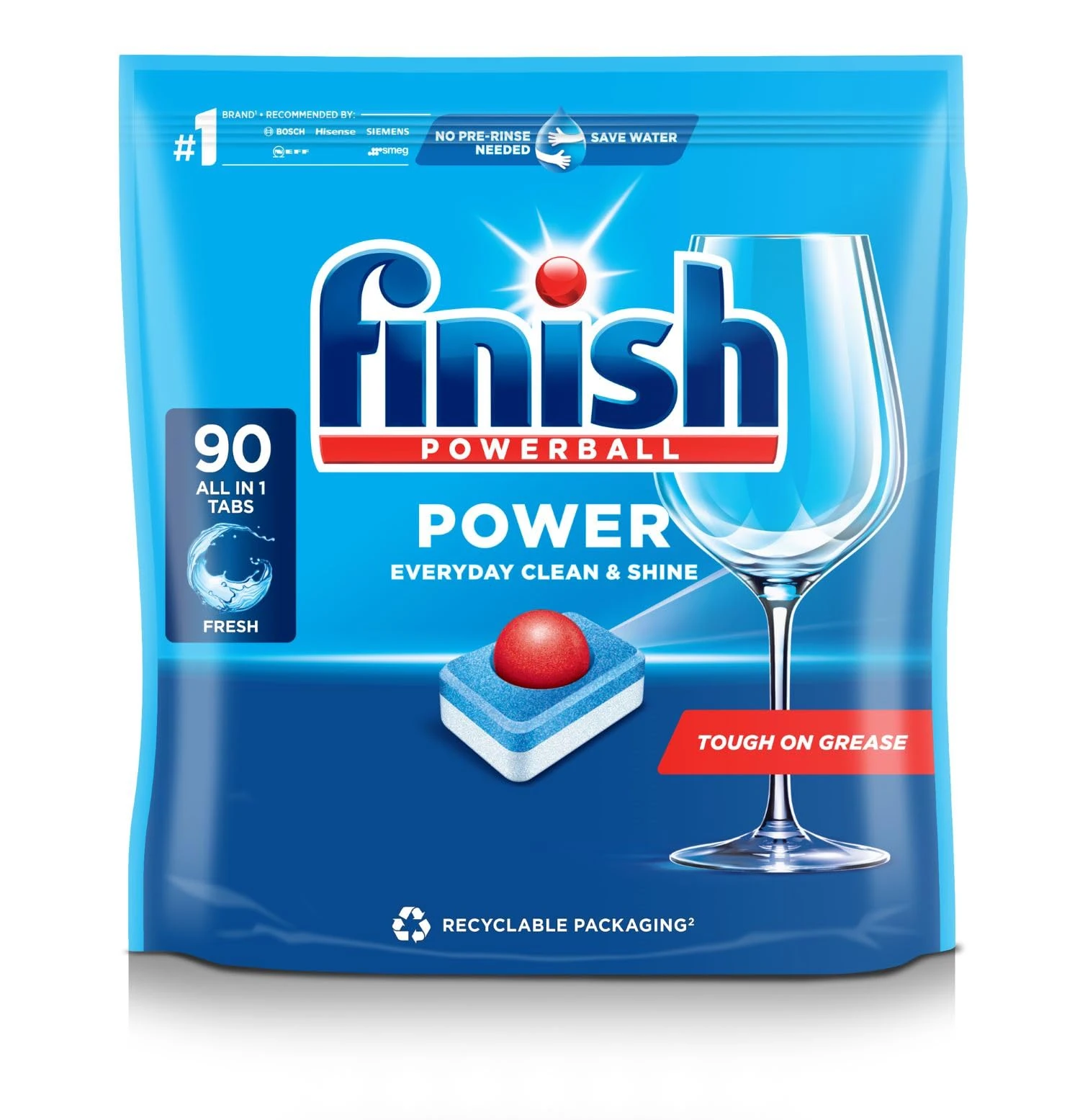 Finish Powerball All in 1 Max Lemon Dishwasher Mega Value 90 Tablets
