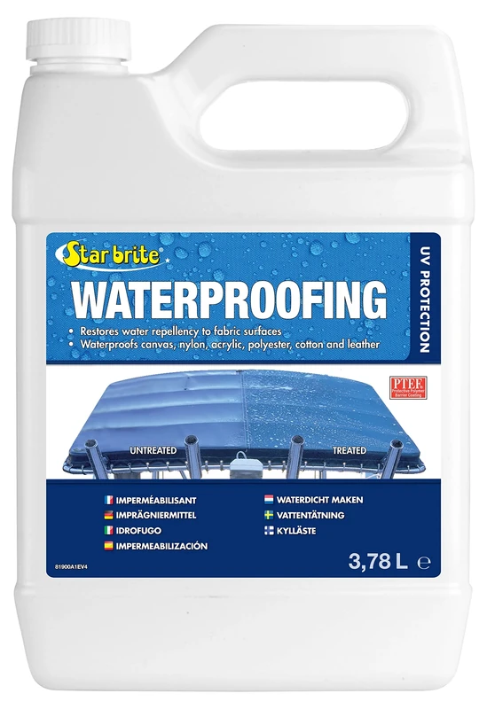 STAR BRITE Waterproofing Spray, Waterproofer + Stain Repellent + UV Protection for Boat Covers, Car Covers, Bimini Tops, Tents, Jackets, Backpacks, Boots, Awnings, Patio Covers & More