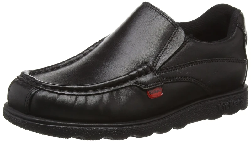 Kickers Men's Fragma15 Slip on Leather School Shoes, Black, 4 UK