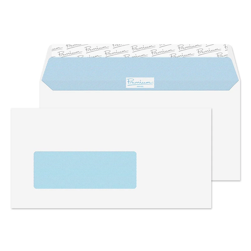 Blake Office - European Envelopes DL (110 x 220mm) - Pack of 500 - Thickness 120GSM - FSC Certified White Envelopes 4.3 x 20.6 Inches - Business Window Envelopes - Laser/Printer Compatible (32266NL)