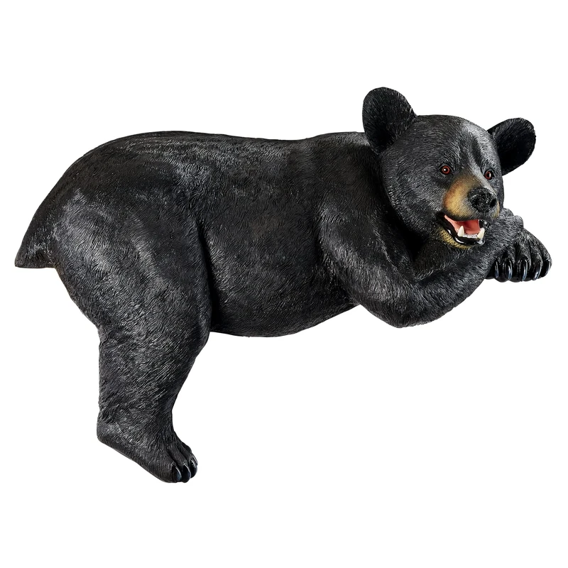 Design Toscano Lemont the Lovable Lounger Black Bear Roof Mount Outdoor Garden Statue, Polyresin, 61 cm