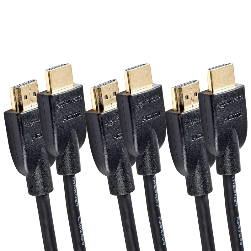 Amazon Basics 4K HDMI Cable 0.9m, 3 pack - 18Gbps High Speed with Ethernet, 4K@60Hz, 2160p, Black