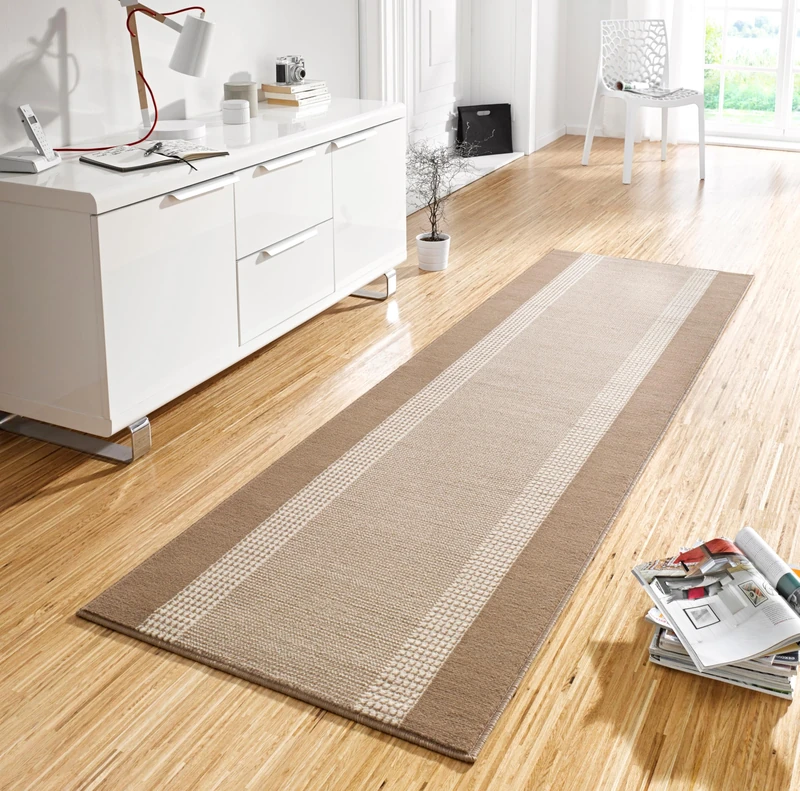 Hanse Home Rug Runner Band 80 x 500 cm - Carpet Runner Soft Short Pile Rug Modern Design Runner for Hallway, Bedroom, Children's Room, Bathroom, Living Room, Kitchen Decor Runner - Beige Cream