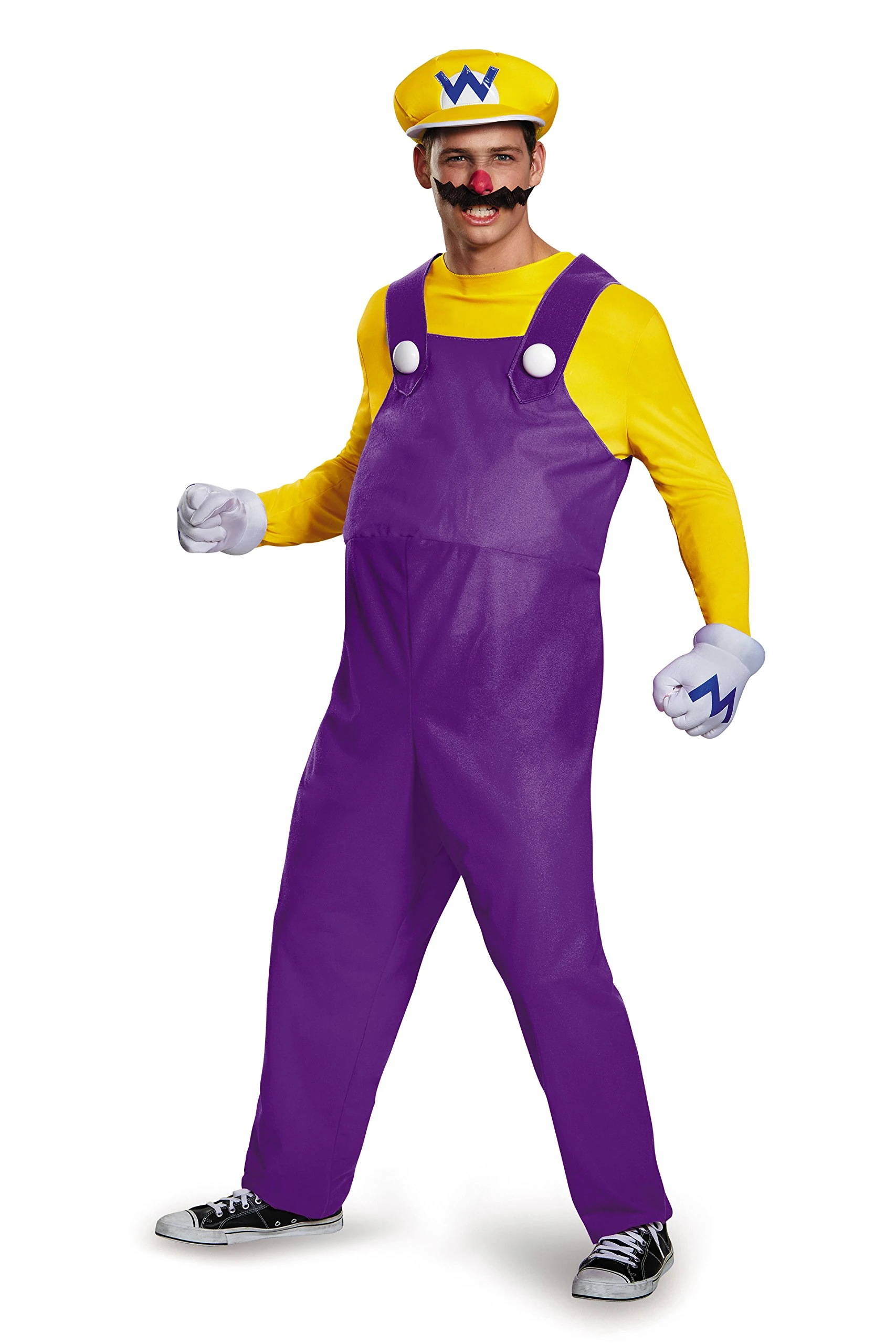 DISGUISE 98823C Wario, Official Super Mario Deluxe Costume for Men Bros. Adult-Sized, XX-L