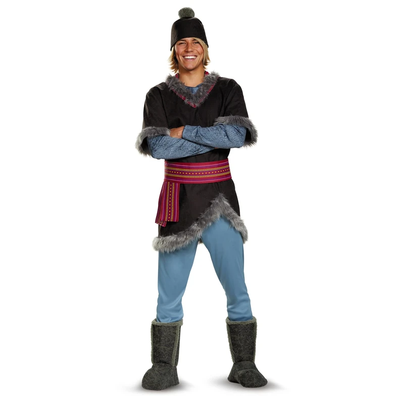 Disney Kristoff Costume for Adults, Frozen Men's Character Outfit, Tunic with Hat, Belt and Pants and Boot Covers, Multi, XX-Large