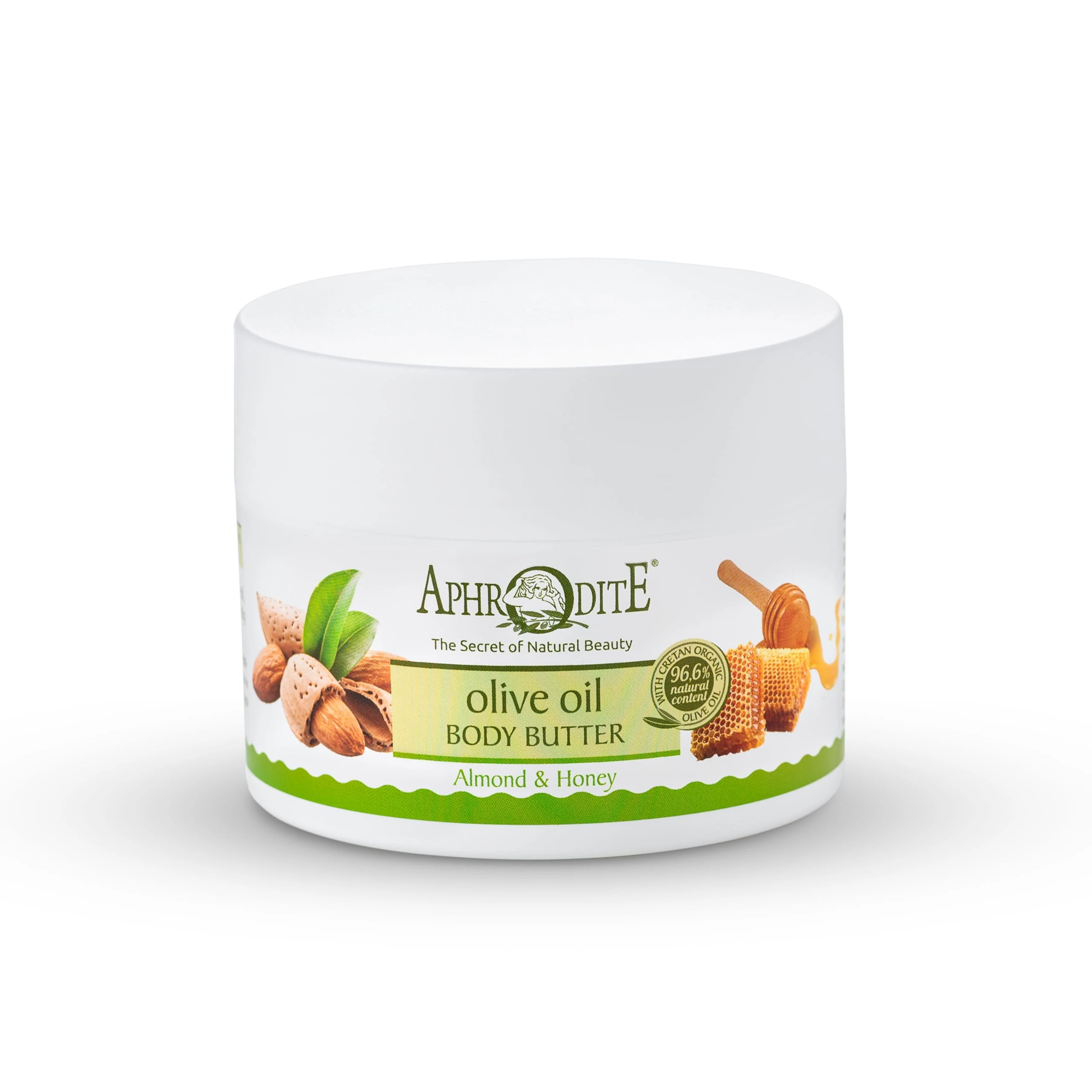 Aphrodite Comforting Body Butter with Almond & Honey - Organic Olive Oil Infused Body Butter to Support Skin Texture and Fight Free Radicals (200 ml / 6.76 oz)
