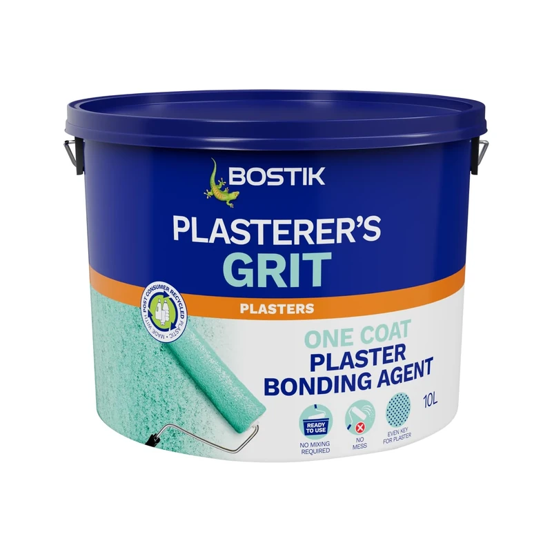 Bostik Plasterer’s Grit, Plaster Bonding Agent Green - 10l - No Mixing - Suitable For Interior Use - Easy to Apply