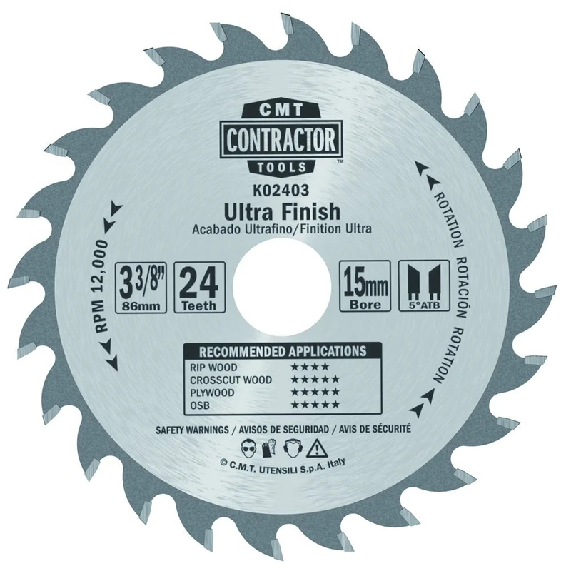 CMT K216M-X03-3-Pc Saw Blade Pack 216X2.4/1.6X30 Z24+48+48 ATB Neg.