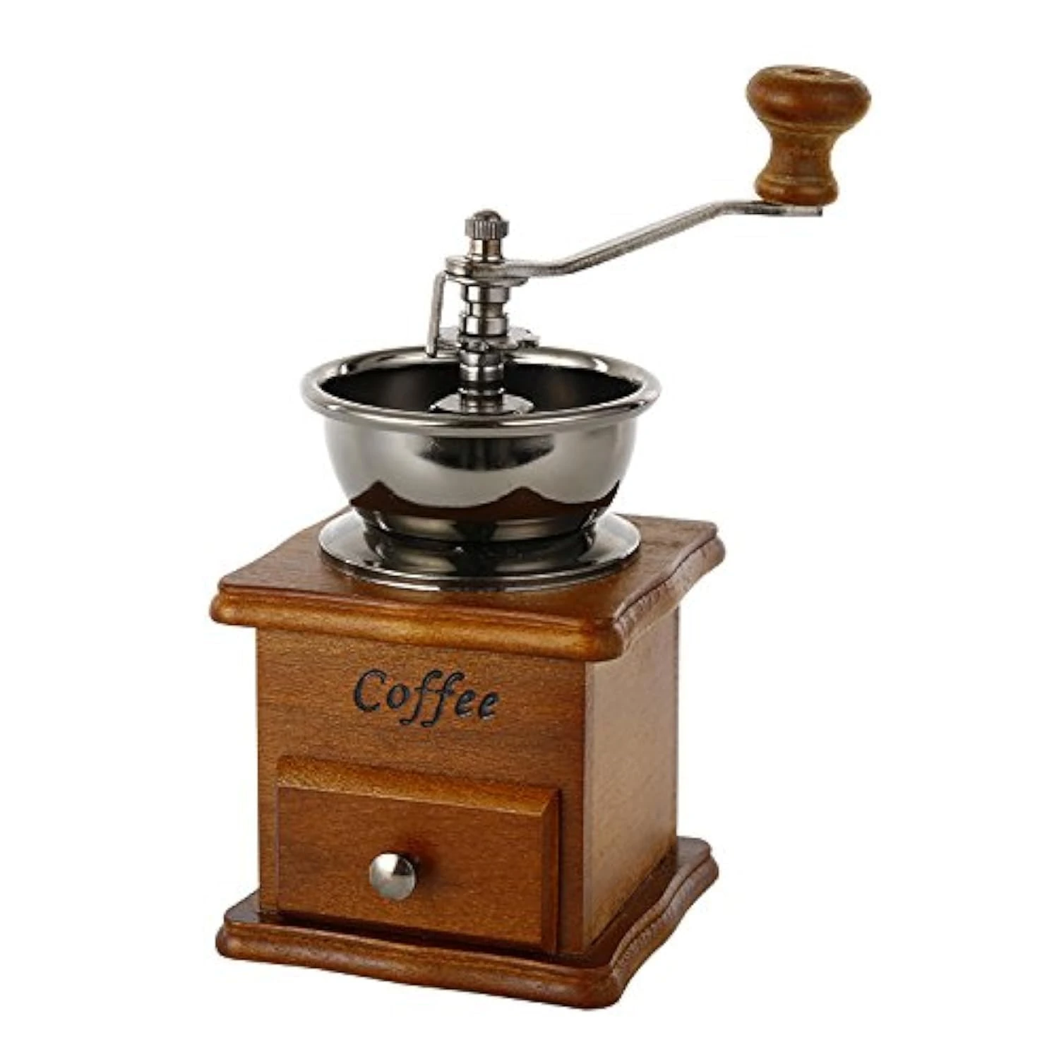Zulux Vintage Manual Coffee Grinder Ceramic Conical Burr Portable Hand Crank Coffeemaker (Flaxen)