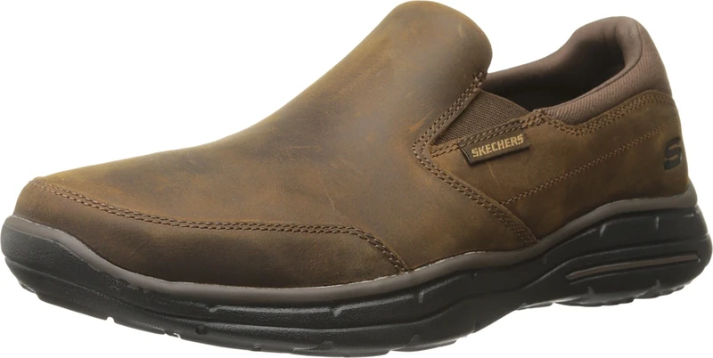 Skechers Men's Glides Calculous-64589 Slip-On Loafer, Brown (Dark Brown), 10 UK