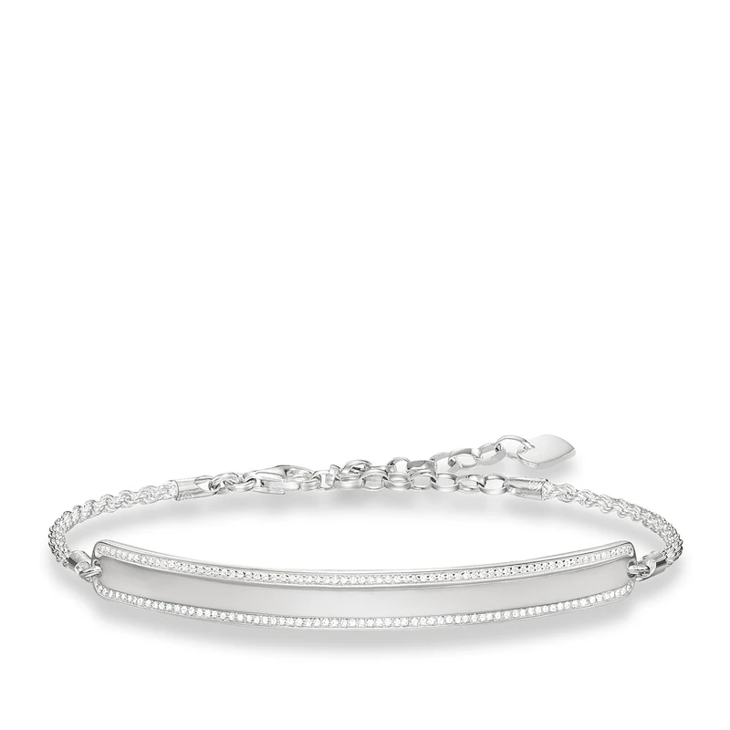 Thomas Sabo Women's Shield Bracelet 925 Sterling Silver LBA0009-051-14-L21v, one Size, Non-Precious Metal, No Gemstone