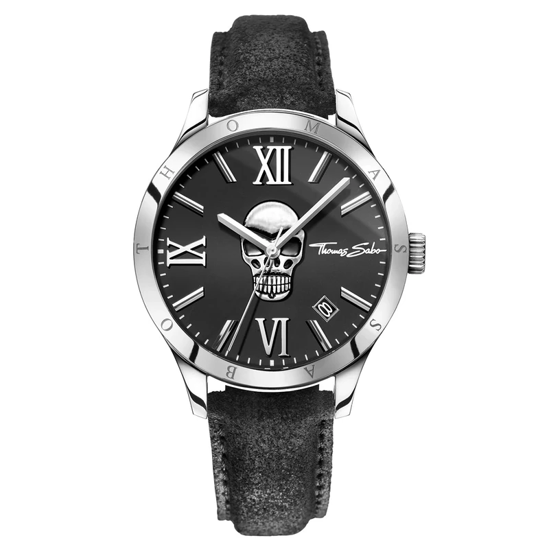 Thomas Sabo Men?s Watch Rebel Icon Men’s Watch Rebel ICON Leather, Stainless Steel Black