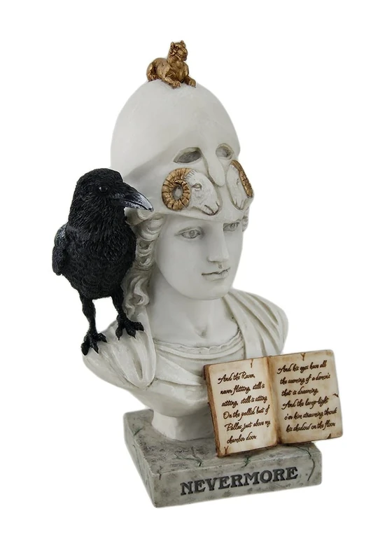 Veronese The Raven Nevermore On Pallas Athena Bust Statue