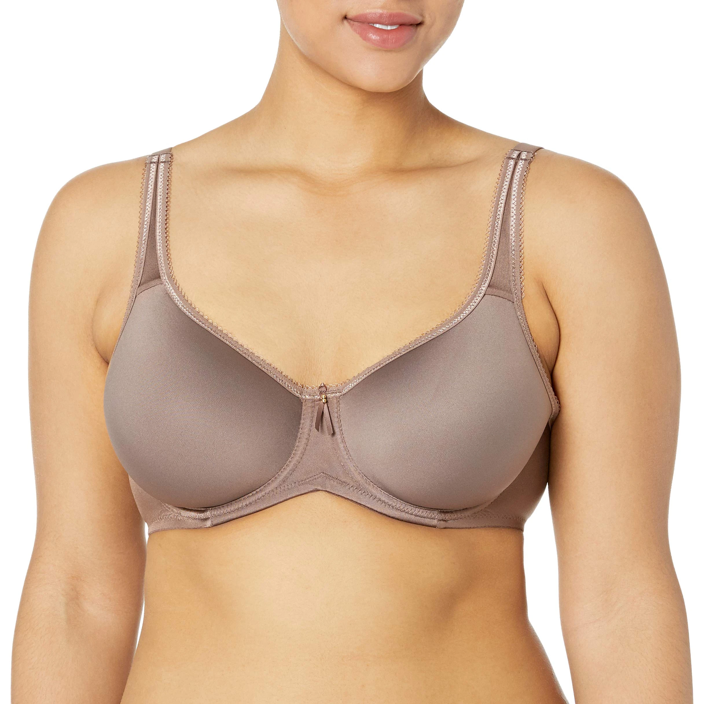 Wacoal Women's Basic Beauty Lightly Padded Underwire Full Coverage T-Shirt Bra, 853192, Deep Taupe, 32C