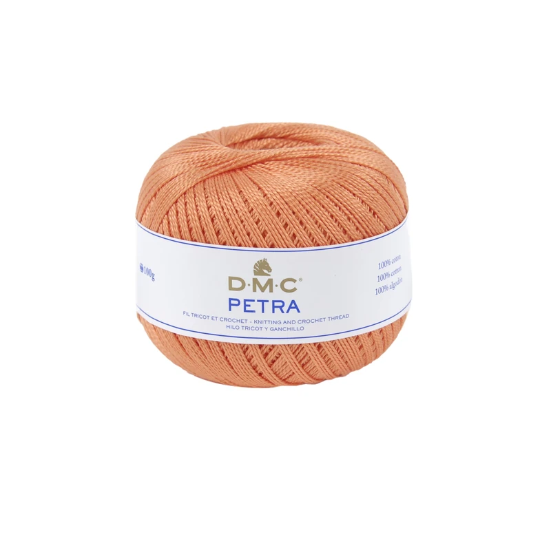 DMC Petra Yarn, 100% Cotton, Orange (5722), Size 5, 9x9x8 cm, (993A/5-5722) - Image 1